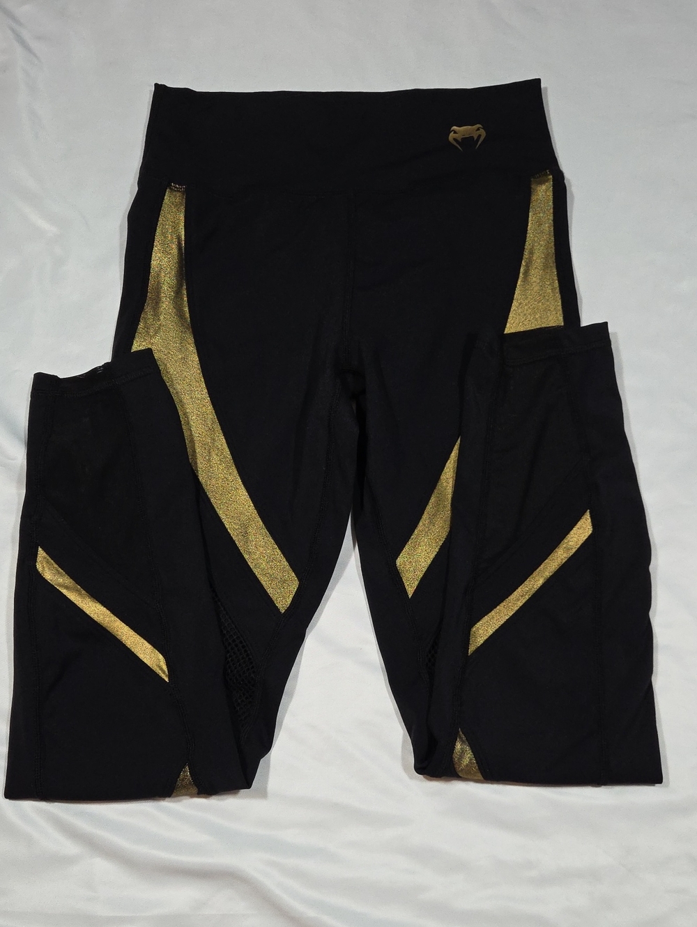 Venum Women's Lightning 7/8 Leggings in Black and Gold Size L